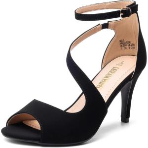 imageDREAM PAIRS Womens NILE Fashion Stilettos Open Toe Pump Heel SandalsBlacknubuck