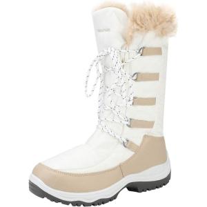 imageDREAM PAIRS Womens Warm Faux Fur Lined MidCalf Winter Snow BootsBeigeWhite