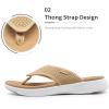 imageDREAM PAIRS Womens Arch Support Soft Cushion Flip Flops Thong SandalsKhakiknit