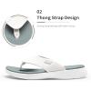 imageDREAM PAIRS Womens Arch Support Soft Cushion Flip Flops Thong SandalsWhiteknit