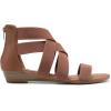 imageDREAM PAIRS Womens Elastic Ankle Strap Low Wedges SandalsDark Brownelastic
