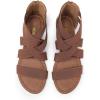 imageDREAM PAIRS Womens Elastic Ankle Strap Low Wedges SandalsDark Brownelastic