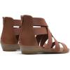 imageDREAM PAIRS Womens Elastic Ankle Strap Low Wedges SandalsDark Brownelastic