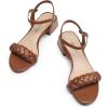 imageDREAM PAIRS Womens Low Heels for Women Braided Open Toe Ankle Strap Block Chunky Heel Sandals Holiday Party Wedding Dress Pumps ShoesBrownpu