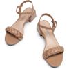 imageDREAM PAIRS Womens Low Heels for Women Braided Open Toe Ankle Strap Block Chunky Heel Sandals Holiday Party Wedding Dress Pumps ShoesKhakipu