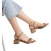 imageDREAM PAIRS Womens Low Heels for Women Braided Open Toe Ankle Strap Block Chunky Heel Sandals Holiday Party Wedding Dress Pumps ShoesKhakipu