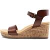 imageDREAM PAIRS Womens Open Toe Buckle Ankle Strap Platform Wedge SandalsBrownpu