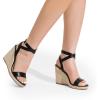 imageDREAM PAIRS Womens Open Toe Espadrilles Dressy Platform Sandals Buckle Ankle Strap Stylish Wedges SandalsBlackpu