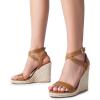 imageDREAM PAIRS Womens Open Toe Espadrilles Dressy Platform Sandals Buckle Ankle Strap Stylish Wedges SandalsBrownpu