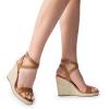 imageDREAM PAIRS Womens Open Toe Espadrilles Dressy Platform Sandals Buckle Ankle Strap Stylish Wedges SandalsBrownpu