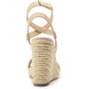 imageDREAM PAIRS Womens Open Toe Espadrilles Dressy Platform Sandals Buckle Ankle Strap Stylish Wedges SandalsNudepu