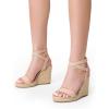 imageDREAM PAIRS Womens Open Toe Espadrilles Dressy Platform Sandals Buckle Ankle Strap Stylish Wedges SandalsNudepu