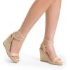 imageDREAM PAIRS Womens Open Toe Espadrilles Dressy Platform Sandals Buckle Ankle Strap Stylish Wedges SandalsNudepu