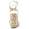 imageDREAM PAIRS Womens Open Toe Espadrilles Dressy Platform Sandals Buckle Ankle Strap Stylish Wedges SandalsWhitepu
