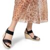 imageDREAM PAIRS Womens Open Toe Espadrilles Dressy Platform Sandals Slip on Elastic Ankle Strap Wedges SandalsBlackpu