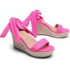 imageDREAM PAIRS Womens Open Toe Espadrilles Wedges Tie Lace Up Cute Ankle Strap Platform Sandals Dressy ShoesHot Pinksuede