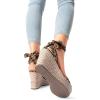 imageDREAM PAIRS Womens Open Toe Espadrilles Wedges Tie Lace Up Cute Ankle Strap Platform Sandals Dressy ShoesLeopardsuede
