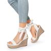 imageDREAM PAIRS Womens Open Toe Espadrilles Wedges Tie Lace Up Cute Ankle Strap Platform Sandals Dressy ShoesWhitepu