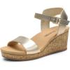 imageDREAM PAIRS Womens Open Toe Buckle Ankle Strap Platform Wedge SandalsGoldpu