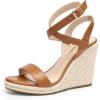 imageDREAM PAIRS Womens Open Toe Espadrilles Dressy Platform Sandals Buckle Ankle Strap Stylish Wedges SandalsBrownpu