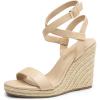 imageDREAM PAIRS Womens Open Toe Espadrilles Dressy Platform Sandals Buckle Ankle Strap Stylish Wedges SandalsNudepu