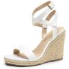 imageDREAM PAIRS Womens Open Toe Espadrilles Dressy Platform Sandals Buckle Ankle Strap Stylish Wedges SandalsWhitepu