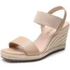 imageDREAM PAIRS Womens Open Toe Espadrilles Dressy Platform Sandals Slip on Elastic Ankle Strap Wedges SandalsNudepu