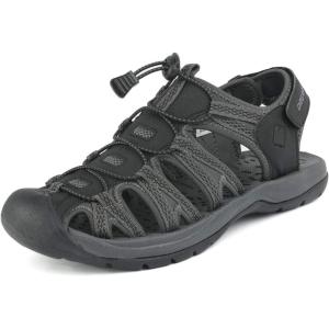 imageDREAM PAIRS Mens 160912MNEW Adventurous Summer Outdoor SandalsBlackDarkGrey