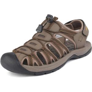 imageDREAM PAIRS Mens 160912MNEW Adventurous Summer Outdoor SandalsKhakiYellow