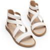 imageDREAM PAIRS Girls Gladiator Sandals with Zipper Strappy Sandals ToddlerLittle KidBig KidWhitedenimdenim