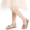 imageDREAM PAIRS Girls Sandals Classic Open Toe Braided Flat Sandals Summer Dress ShoesRose Goldmetallic