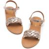 imageDREAM PAIRS Girls Sandals Classic Open Toe Braided Flat Sandals Summer Dress ShoesRose Goldmetallic