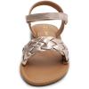 imageDREAM PAIRS Girls Sandals Classic Open Toe Braided Flat Sandals Summer Dress ShoesRose Goldmetallic