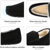 imageDREAM PAIRS Mens House Slippers Moccasin Indoor Outdoor Fuzzy Furry Loafers Suede Leather Warm Comfortable ShoesBlack