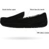 imageDREAM PAIRS Mens House Slippers Moccasin Indoor Outdoor Fuzzy Furry Loafers Suede Leather Warm Comfortable ShoesBlack