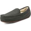 imageDREAM PAIRS Mens House Slippers Moccasin Indoor Outdoor Fuzzy Furry Loafers Suede Leather Warm Comfortable ShoesGrey