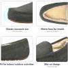 imageDREAM PAIRS Mens House Slippers Moccasin Indoor Outdoor Fuzzy Furry Loafers Suede Leather Warm Comfortable ShoesGrey