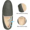 imageDREAM PAIRS Mens House Slippers Moccasin Indoor Outdoor Fuzzy Furry Loafers Suede Leather Warm Comfortable ShoesGrey