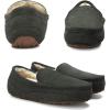 imageDREAM PAIRS Mens House Slippers Moccasin Indoor Outdoor Fuzzy Furry Loafers Suede Leather Warm Comfortable ShoesGrey