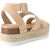imageDREAM PAIRS Strappy Espadrille Platform Wedge Sandals for Women Dressy Summer Comfortable Open Toe Sandals with Cushioned Insole and Ankle Strap BuckleNude Nubuck