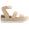imageDREAM PAIRS Strappy Espadrille Platform Wedge Sandals for Women Dressy Summer Comfortable Open Toe Sandals with Cushioned Insole and Ankle Strap BuckleNude Nubuck