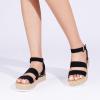 imageDREAM PAIRS Strappy Espadrille Platform Wedge Sandals for Women Dressy Summer Comfortable Open Toe Sandals with Cushioned Insole and Ankle Strap BuckleBlack Nubuck