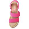 imageDREAM PAIRS Strappy Espadrille Platform Wedge Sandals for Women Dressy Summer Comfortable Open Toe Sandals with Cushioned Insole and Ankle Strap BuckleHot Pink Elastic