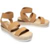 imageDREAM PAIRS Strappy Espadrille Platform Wedge Sandals for Women Dressy Summer Comfortable Open Toe Sandals with Cushioned Insole and Ankle Strap BuckleCamel