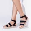 imageDREAM PAIRS Strappy Espadrille Platform Wedge Sandals for Women Dressy Summer Comfortable Open Toe Sandals with Cushioned Insole and Ankle Strap BuckleBlack Nubuck