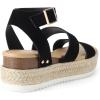 imageDREAM PAIRS Strappy Espadrille Platform Wedge Sandals for Women Dressy Summer Comfortable Open Toe Sandals with Cushioned Insole and Ankle Strap BuckleBlack Nubuck
