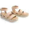 imageDREAM PAIRS Strappy Espadrille Platform Wedge Sandals for Women Dressy Summer Comfortable Open Toe Sandals with Cushioned Insole and Ankle Strap BuckleNude Nubuck
