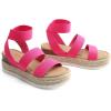 imageDREAM PAIRS Strappy Espadrille Platform Wedge Sandals for Women Dressy Summer Comfortable Open Toe Sandals with Cushioned Insole and Ankle Strap BuckleHot Pink Elastic