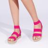 imageDREAM PAIRS Strappy Espadrille Platform Wedge Sandals for Women Dressy Summer Comfortable Open Toe Sandals with Cushioned Insole and Ankle Strap BuckleHot Pink Elastic