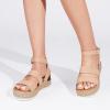 imageDREAM PAIRS Strappy Espadrille Platform Wedge Sandals for Women Dressy Summer Comfortable Open Toe Sandals with Cushioned Insole and Ankle Strap BuckleNude Nubuck